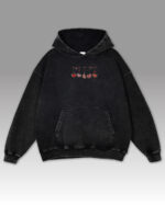 Bluza oversize z kapturem <br>Haftowane Serca <br>Efekt sprania